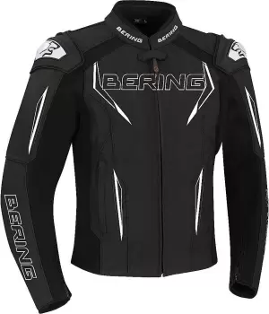 Bering Sprint-R Motorcycle Leather Jacket, black-grey-white, Size S, black-grey-white, Size S