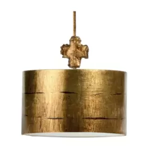 1 Bulb Ceiling Pendant Light Fitting Aged Gold LED E27 100W Bulb