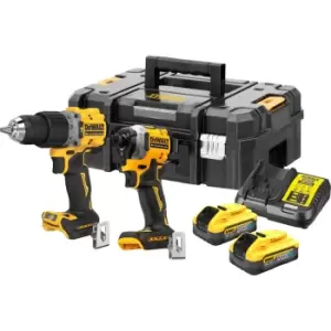 DEWALT DCK2050 18v XR Brushless Powerstack Combi Drill and Impact Driver 2 x 5ah Li-ion Charger Case