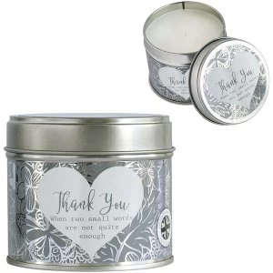 Said with Sentiment Candles in Tin Thank You