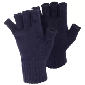 FLOSO Ladies/Womens Winter Fingerless Gloves (One Size) (Navy)