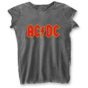 AC/DC - Logo Ladies Small T-Shirt - Grey