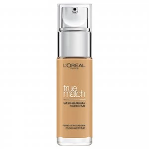 L'Oral Paris True Match Liquid Foundation with SPF and Hyaluronic Acid 30ml (Various Shades) - 6W Golden Honey