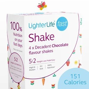52 LighterLife Fast Chocolate Shake Pack X4