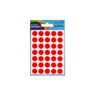 Avery 32 281 Red Coloured Dot Labels 13mm 245 Labels