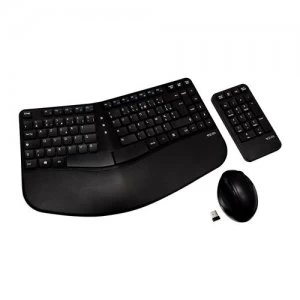 V7 Ergonomic Wireless Keyboard Mouse and Keypad Combo