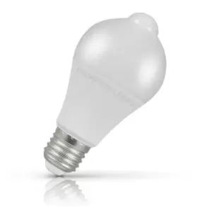 Crompton Lamps LED Motion Sensor GLS 10W E27 Dusk Til Dawn Warm White Opal (60W Eqv)