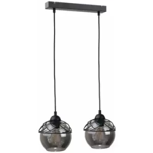Keter Mera Bar Pendant Ceiling Light Black, 50cm, 2x E27