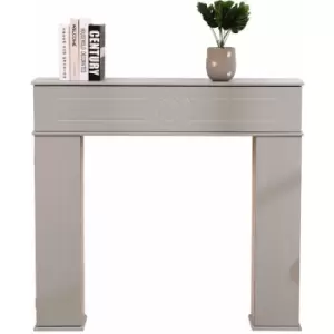 Wooden Grey Painted Fireplace Console Tables Mantelpiece Fireplace Surround Storage Unit 3 Drawers,107x18x100cm(WxDxH) - Grey - Hmd Furniture