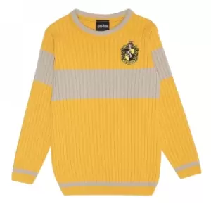 Harry Potter Girls Quidditch Hufflepuff Knitted Jumper (5-6 Years) (Yellow)