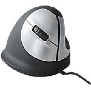 R-Go Tools Wired Right Handed Vertical Ergonomic Mouse HE (165-195mm) Optical Black, Silver