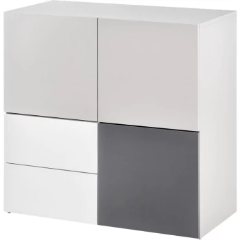 Homcom - 5-Drawer Cube Sideboard Storage Cabinet Floor Standing Cupboard Multicoloured