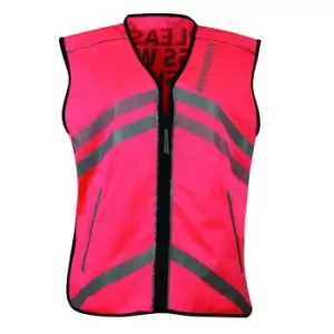 Weatherbeeta Unisex Adult Please Pass Wide And Slow Reflective Vest (XS) (Hi Vis Pink)