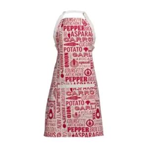 Apron in Red Word Print