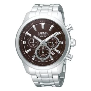 Lorus RT359AX9 Mens Chronograph Bracelet Watch with Dark Brown Dial
