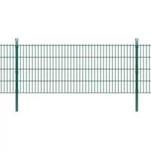 2D Garden Fence Panel & Posts Green 2008x830 mm 2m - Green - Vidaxl