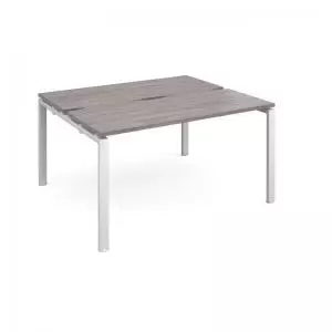 Adapt back to back desks 1400mm x 1200mm - white frame and grey oak