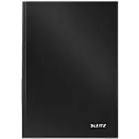 LEITZ Solid Casebound Notebook A5 Ruled Paper Black Not perforated 80 Pages Pack of 6