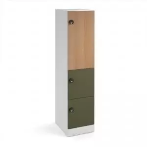 Flux 1700mm high lockers with three doors larger upper door -