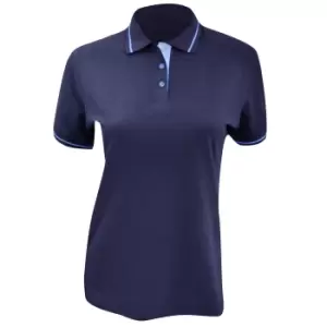 Kustom Kit Ladies St. Mellion Short Sleeve Polo Shirt (14) (Navy/Light Blue)