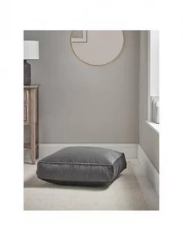 Cox & Cox Velvet Square Floor Cushion - Grey
