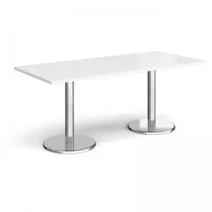 Pisa rectangular dining table with round chrome bases 1800mm x 800mm -