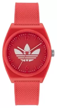 Adidas AOST23051 PROJECT TWO Red Dial Red Resin Strap Watch