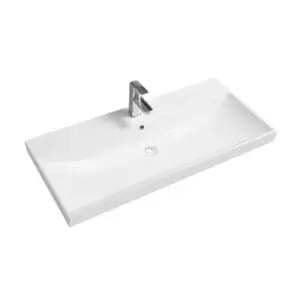 Limoge Thick-edge Ceramic 100.5Cm Inset Basin With Scooped Full Bowl