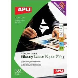 Apli Laser Paper Glossy Double-sided 210gsm A4 100 Sheets