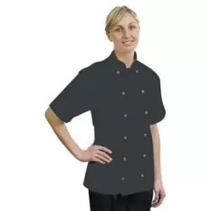 BonChef Adults Danny Short Sleeved Chef Jacket (L) (Black) - Black