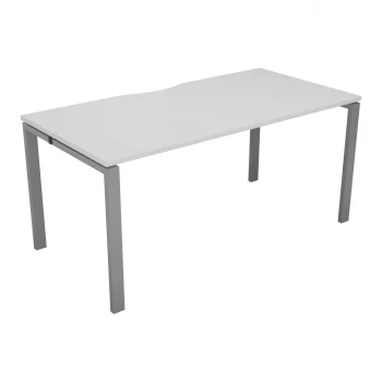 CB 1 Person Bench 1400 x 800 - White Top and Silver Legs