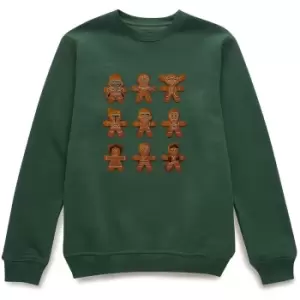 Star Wars Gingerbread Characters Green Christmas Sweatshirt - L