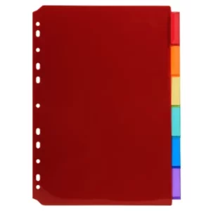 Exacompta Dividers PP A4, 6 Part, Plain, Assorted, Pack of 10
