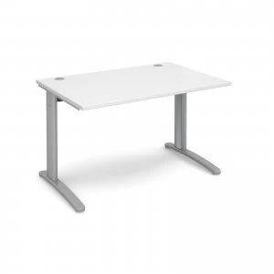 TR10 Straight Desk 1200mm x 800mm - Silver Frame White Top