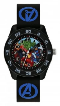 Marvel Avengers Time Teacher Black Silicone Strap Watch