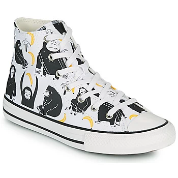 Converse CHUCK TAYLOR ALL STAR GOING BANANAS HI boys's Childrens Shoes (High-top Trainers) in White,1.5 kid