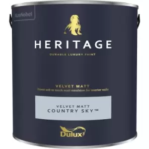 Dulux Heritage Velvet Matt Country Sky Matt Emulsion Paint 2.5L