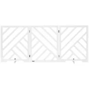 PawHut Freestanding Pet Gate (76H x 181Wcm) - White