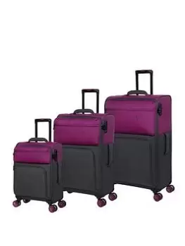 It Luggage Duo-Tone 3Pc Fuschia/Magnet 8 Wheel Suitcase Set