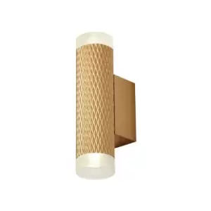 2 Light Wall Lamp GU10, Champagne Gold, Acrylic Rings - Luminosa Lighting