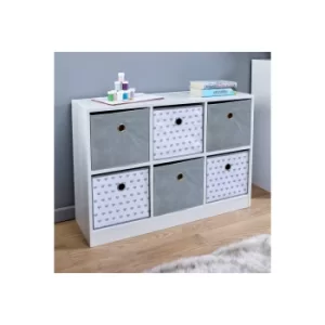 Jazz 6 Cube Storage Unit with Printed Hearts and Drawers