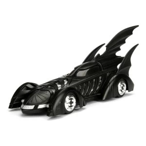 DC Comics - Batman 1995 Forever Movie Batmobile Metals Die-cast Toy Car with Batman Die-cast Figure (Black)
