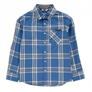 Lee Cooper Long Sleeve Checked Shirt Junior Boys - Blue/White/Navy