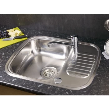Reginox - Regidrain Kitchen Sink Single Bowl Reversible Drainer Stainless Steel