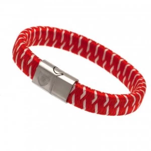 Arsenal FC Stainless Steel and Woven Crest Bracelet