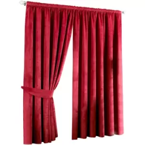 Riva Home Imperial Pencil Pleat Curtains (66x90 (168x229cm)) (Red) - Red