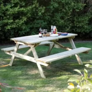 Rowlinsons Garden Products Ltd - 5ft Picnic Table with Grey Parasol & Base