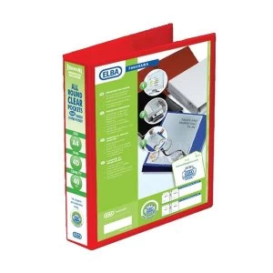 Elba Panorama A4 Presentation Ring Binder PVC 4 D-Ring A4 40mm Capacity Red 1 x Pack of 6 Ring Binders