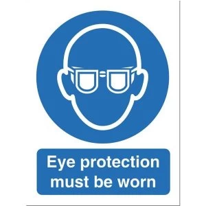 Stewart Superior M004SAV Self Adhesive Vinyl Sign 150x200mm Eye Protection Must Be Worn
