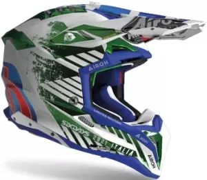 Airoh Aviator 3 Six Days Italy 2021 Carbon Motocross Helmet, white-pink-green, Size S, white-pink-green, Size S